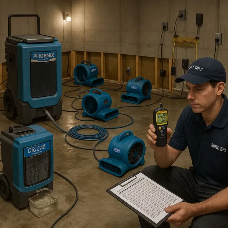 Structural Drying and Dehumidification process in Scarborough, ME